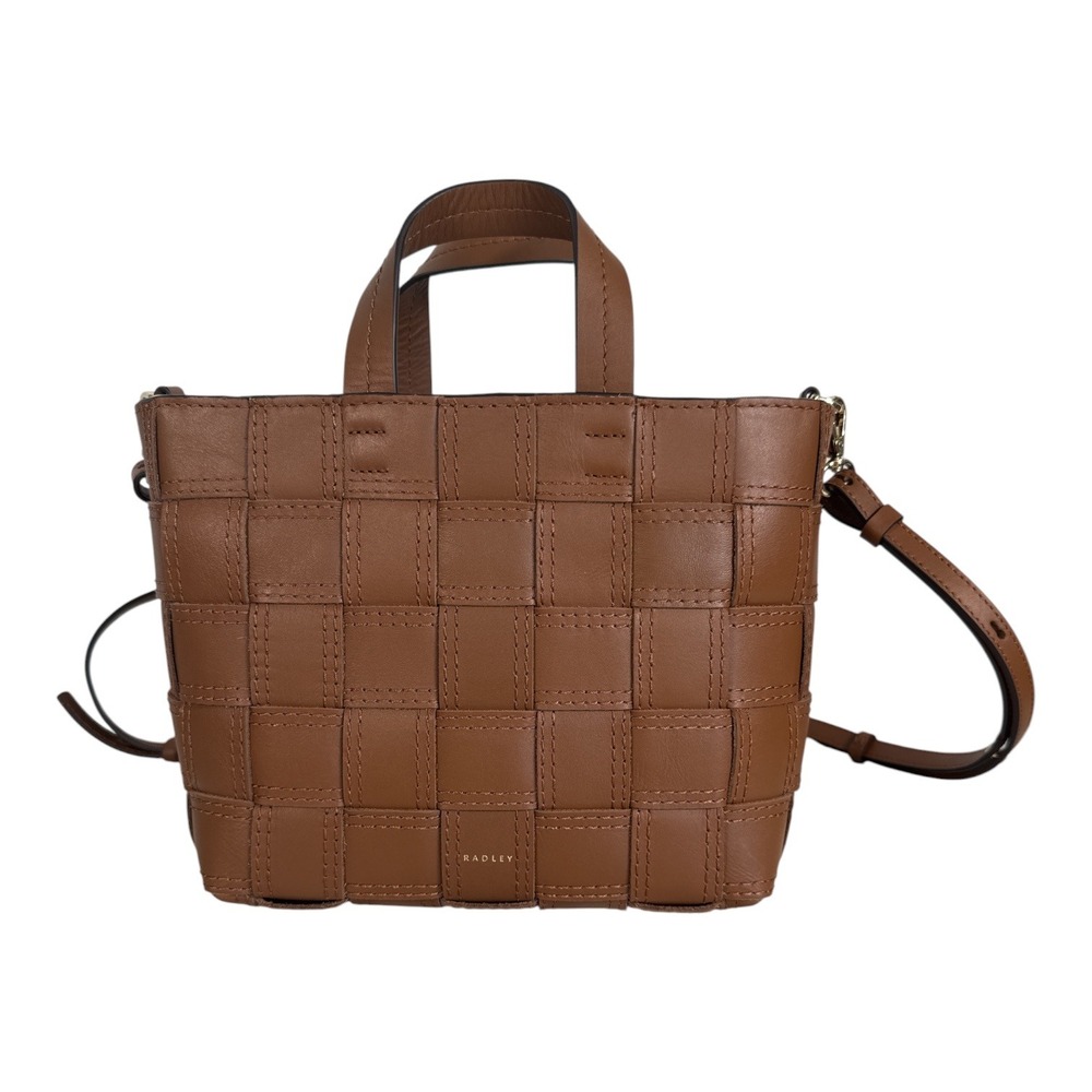 Radley London Abbey Cognac Woven Leather Tote Bag Shoulder Bag NEW